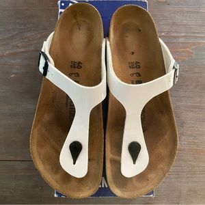 Birkenstock Gizeh white patent leather - size 40 AUTHENTIC